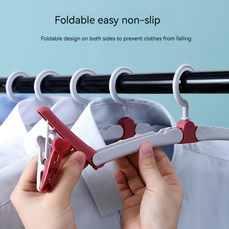 Household Simple and Portable Folding Clothes Hanger Socks and Underwear Clip Travel Storage Student Dormitory Clothes Hanger