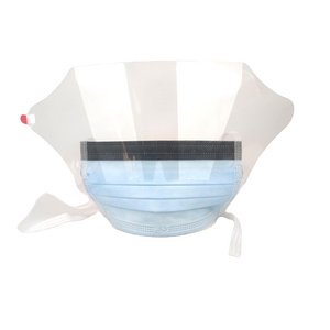 3Q ASTM Level 3 Disposable Surgical Anti Splash Procedure Face Masks with Eye Shield and Ear Loops Tie Backs