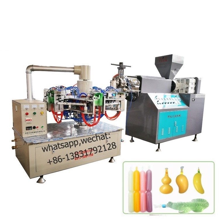 ice lolly/toy jelly tube /ice lolly soft bottle ice pop plastic tube making machine, mango shape blowing molding machine price