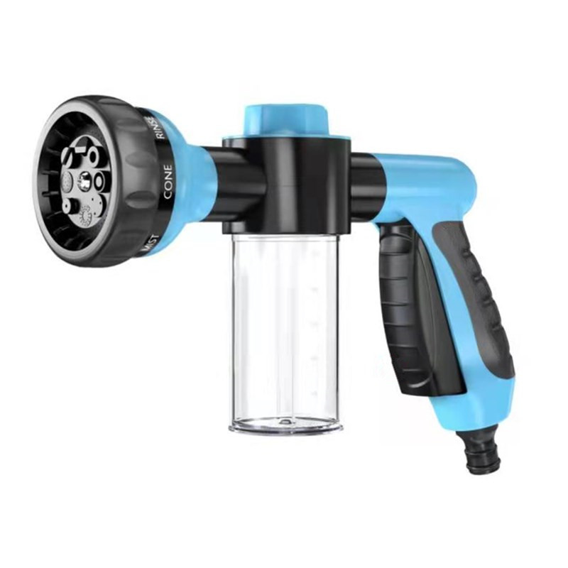 New Arrival Multifunctional Garden Water Hose Nozzle Foam Sprayer with Soap Dispenser for Dog Bathing Car Washing