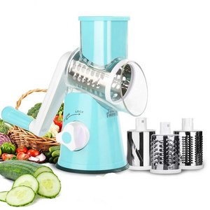 Wholesale Multi Function Stainless Steel Blades 3 in 1 Rotary Grater Manual Vegetable Chopper For Household