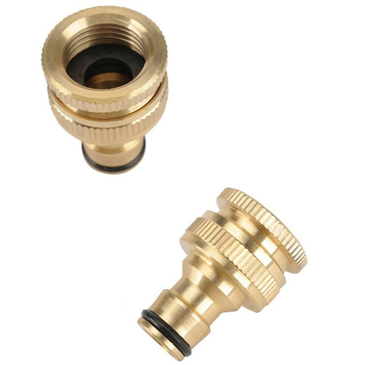 Hot Selling Brass Garden Hose Tap Standard Connector 1/2 Inch to 3/4 Inch Female Threaded Faucet Adapter