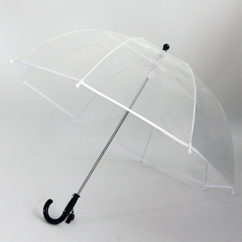 Factory Direct Dots Print Bubble Dome Design Straight Transparent Umbrella Cheap for Kids Children Outdoor Events Customized