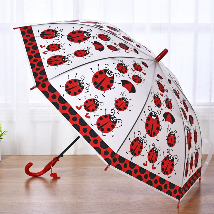 Wholesale Cartoon Frog Long Handle Umbrella Kid Gift Straight Umbrella With Anime Cute Pattern For Sunny and Rainy Day Outing