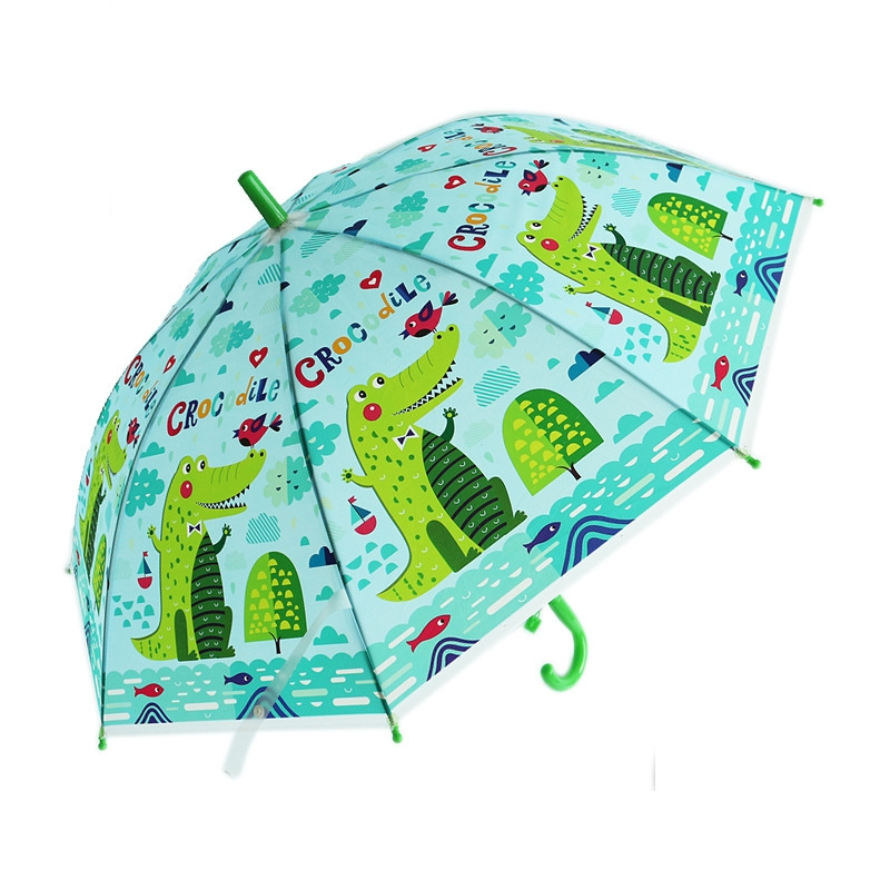 Factory Direct Promotional Gift POE Cartoon Crocodile Hanging Umbrella For Children Gift Straight Umbrella Daily Needs Outdoors