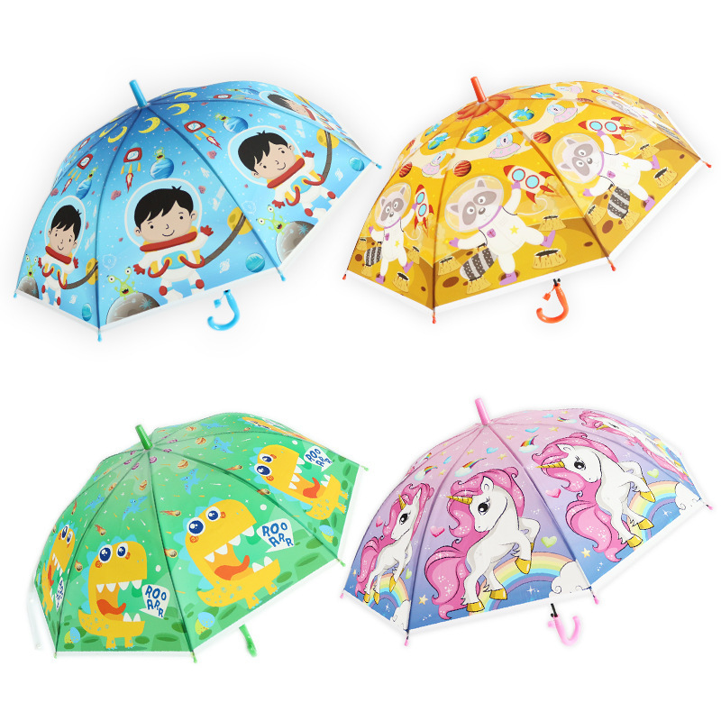 Factory Direct Promotional Gift POE Cartoon Crocodile Hanging Umbrella For Children Gift Straight Umbrella Daily Needs Outdoors