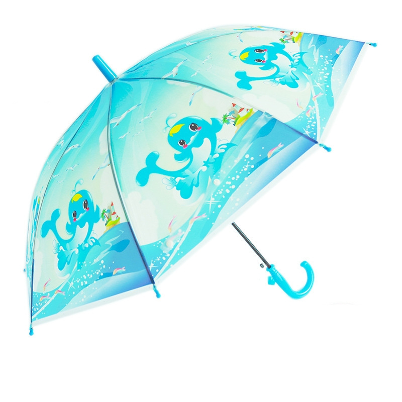 Suppliers Whosale Cartoon Cute Fox Long Handle Umbrella For Kid's Gift Outdoors Rainy Day Straight Umbrella With Whistle