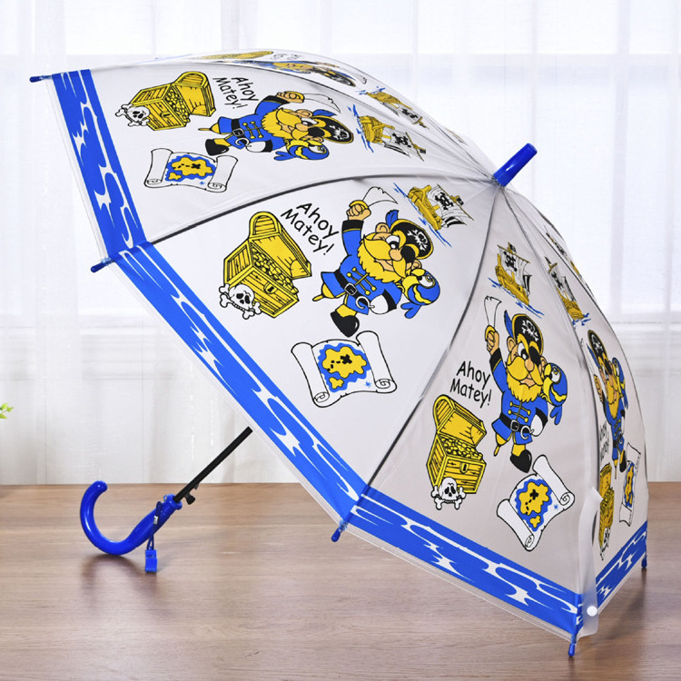 Factory Wholesale Cartoon Outer Space Spaceman Pattern Hanging Umbrella For Kids' Gift Outdoors Straight Umbrella With Whistle