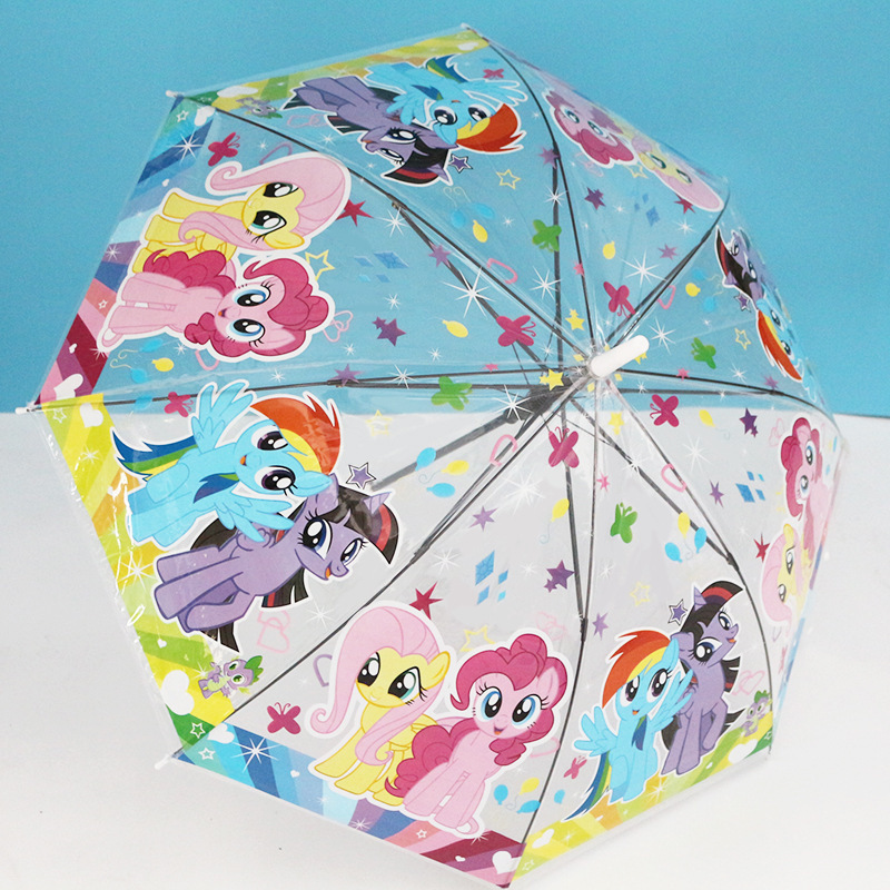 Daily Needs 21 inch Straight Umbrella Children Cartoon Animal Cats Dogs Style Transparent Umbrella For Kids' Gift Promotional