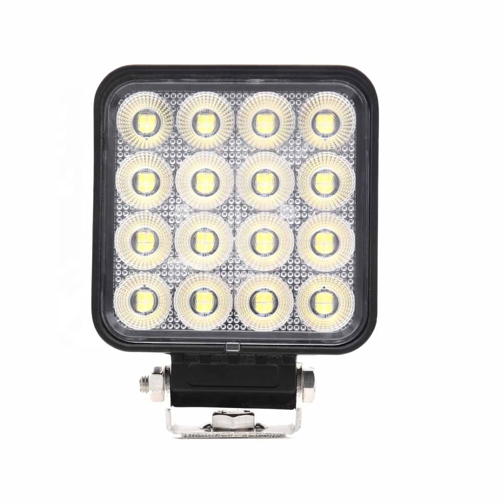 64W 48W square auto parts led work boat spot flood driving light with 5120lm for truck