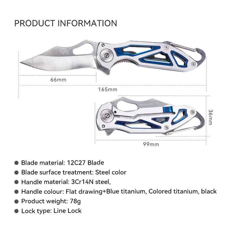 High quality & best price 7033LUC-SCI 12C27 stainless steel mini outdoor survival camping hunting folding knife