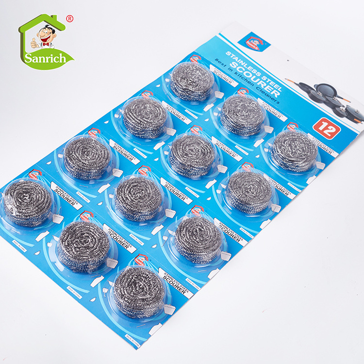 Stainless Steel Scourer For Kitchen Cleaning In Blister Packaging