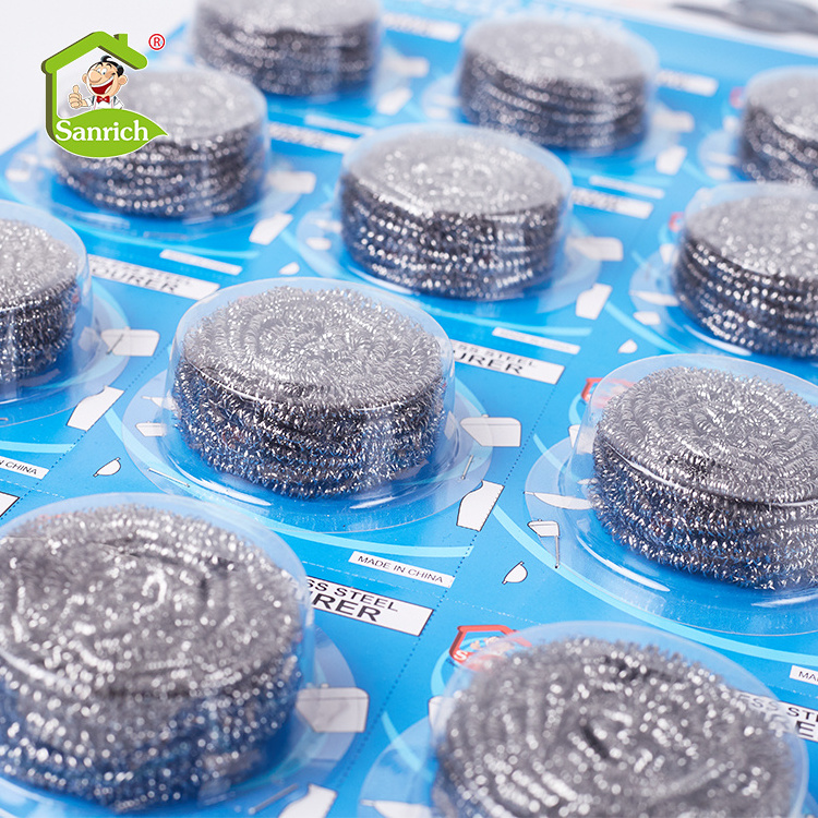 Stainless Steel Scourer For Kitchen Cleaning In Blister Packaging