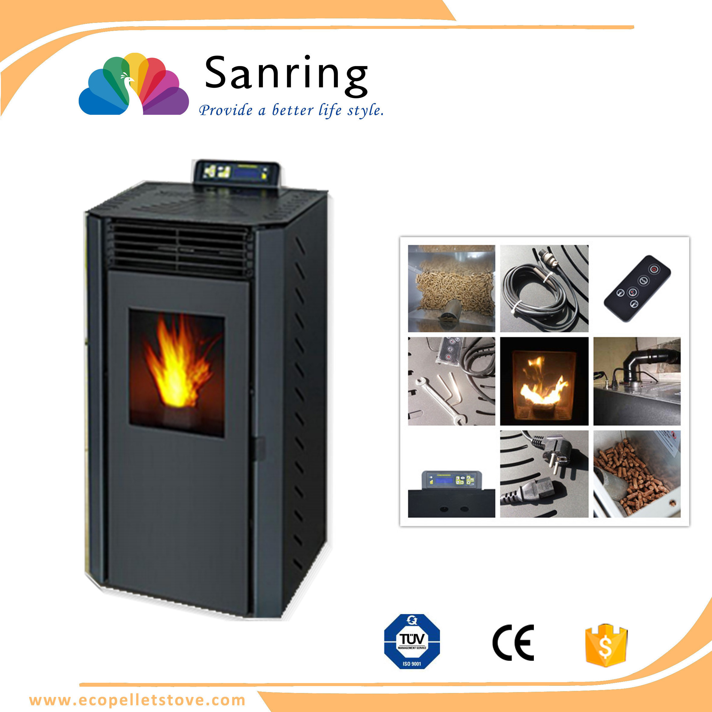 9 KW hot sale wood pellet stove in promotion