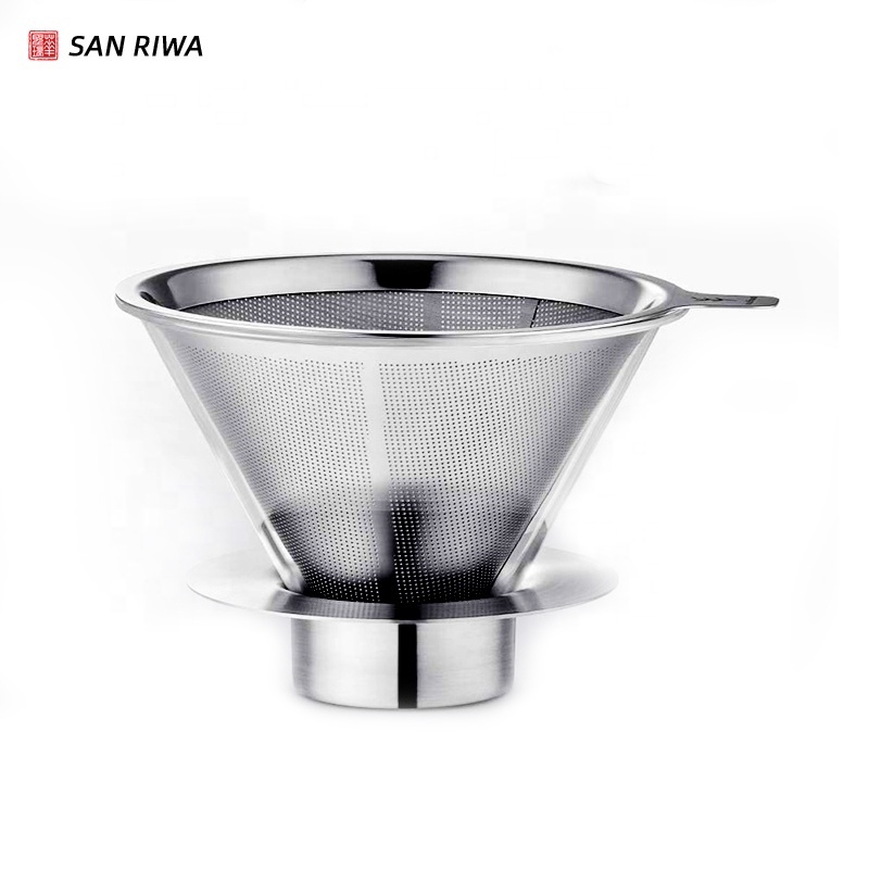 Pour Over Coffee Dripper with Stainless Steel Cone Filter Borosilicate Glass Carafe Pour Over Coffee Maker