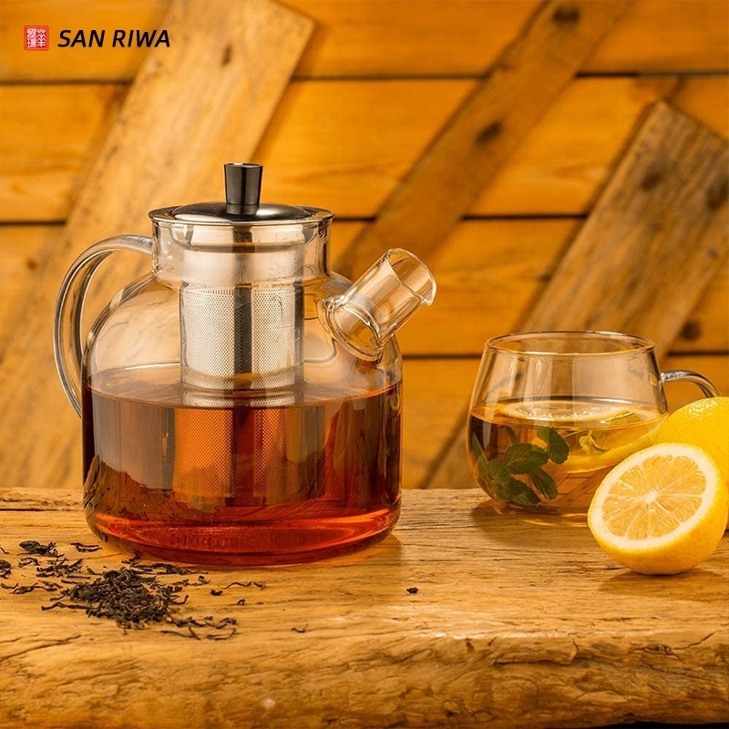 1000ml High Borosilicate Glass Teapot With Removable Stainless Steel Tea Infuser Blooming and Loose Leaf Tea Maker Set