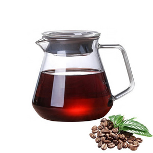 600ml Glass Carafe with Handle Manual Pour Over Coffee Beaker and Tea Steeper Borosilicate Glass Decanter Clear Coffee Pot