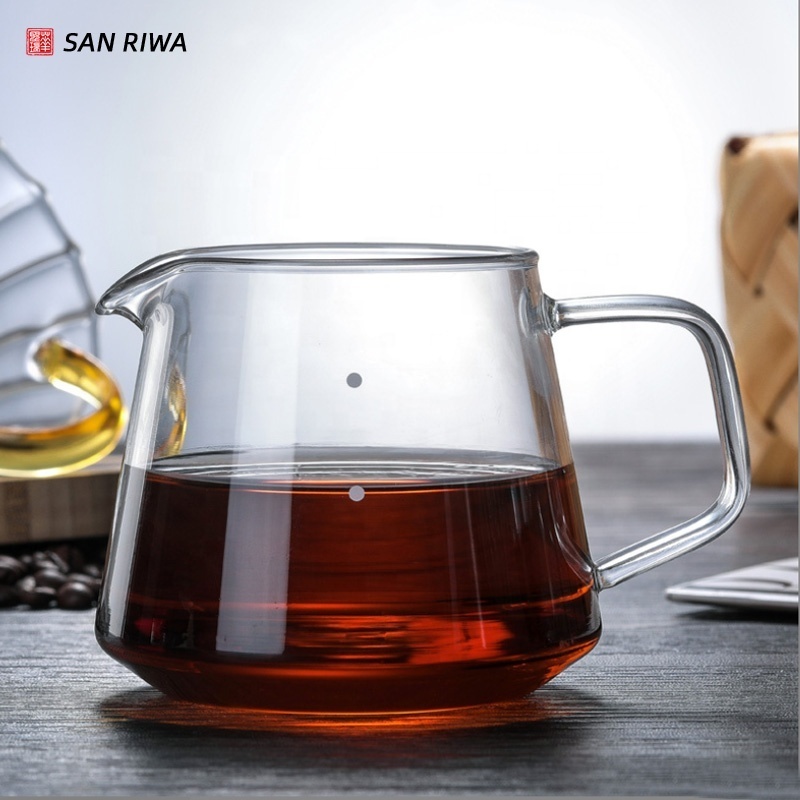 Wholesale Clear Range Coffee Server Standard Glass Coffee Carafe 400ml 600ml Coffee Tea Pot