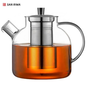 1000ml High Borosilicate Glass Teapot With Removable Stainless Steel Tea Infuser Blooming and Loose Leaf Tea Maker Set