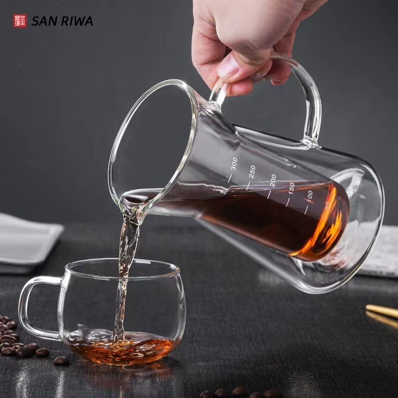 Double Wall Glass Pour Over Coffee Maker Reusable Glass Carafe Coffee Pot&Coffee Brewer With Stainless Steel Filter Dripper