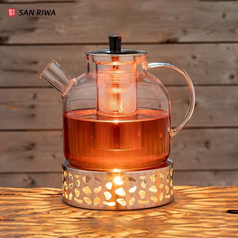 1000ml High Borosilicate Glass Teapot With Removable Stainless Steel Tea Infuser Blooming and Loose Leaf Tea Maker Set