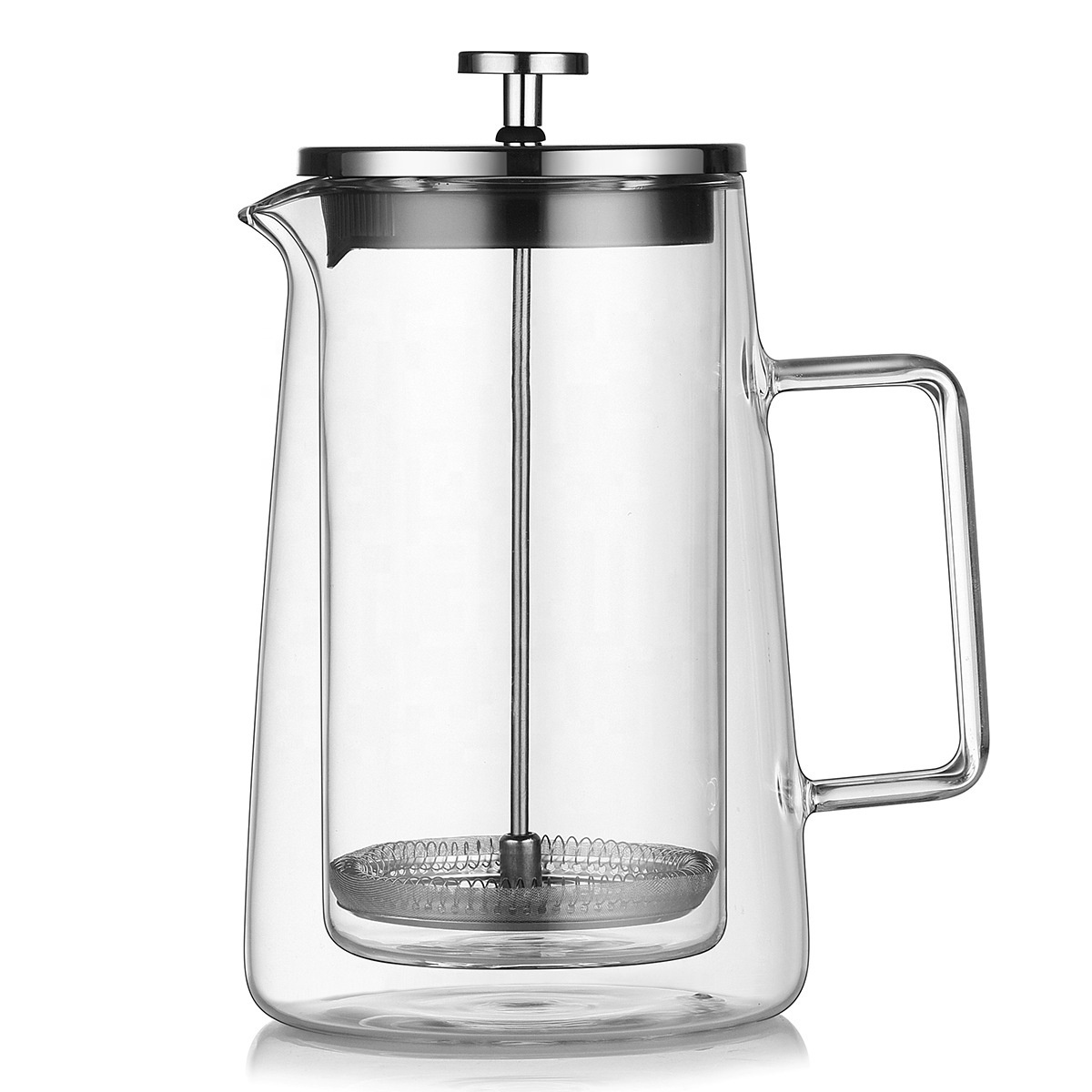 350/650/1000ML Glass Coffee Pot Portable Coffee French Press with FilterGlass Double Wall Insulated Cold Brew Coffee Maker