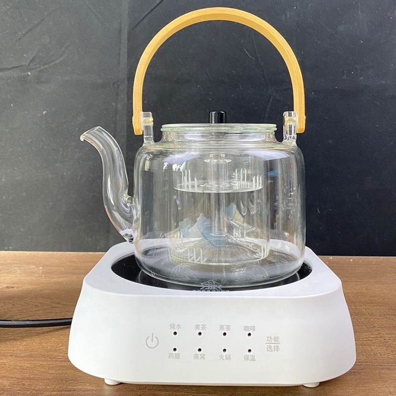 Hot Selling High Borosilicate Glass Teapot with Removable Infuser and Handle Stovetop Safe Tea Kettle