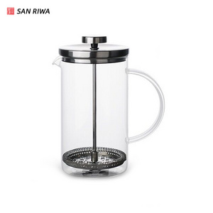 French press coffee maker 304stainless steel High borosilicate glass no grounds coffee press