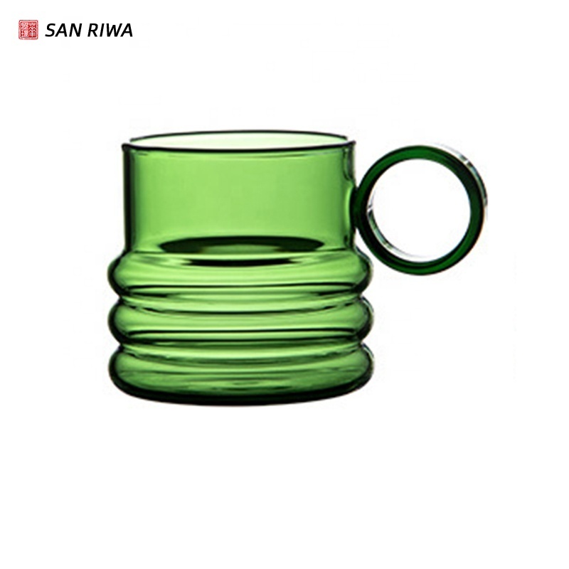 Single Wall Insulated Borosilicate Glass Cup Colored Coffee Mug Manufacturer Glass Mugs for Juice Water cafe cup