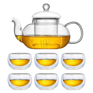 Glass Teapot Gift Set Borosilicate Glass Tea Pot With Infuser For Stovetop Safe For Blooming Loose Leaf Tea Tea Maker