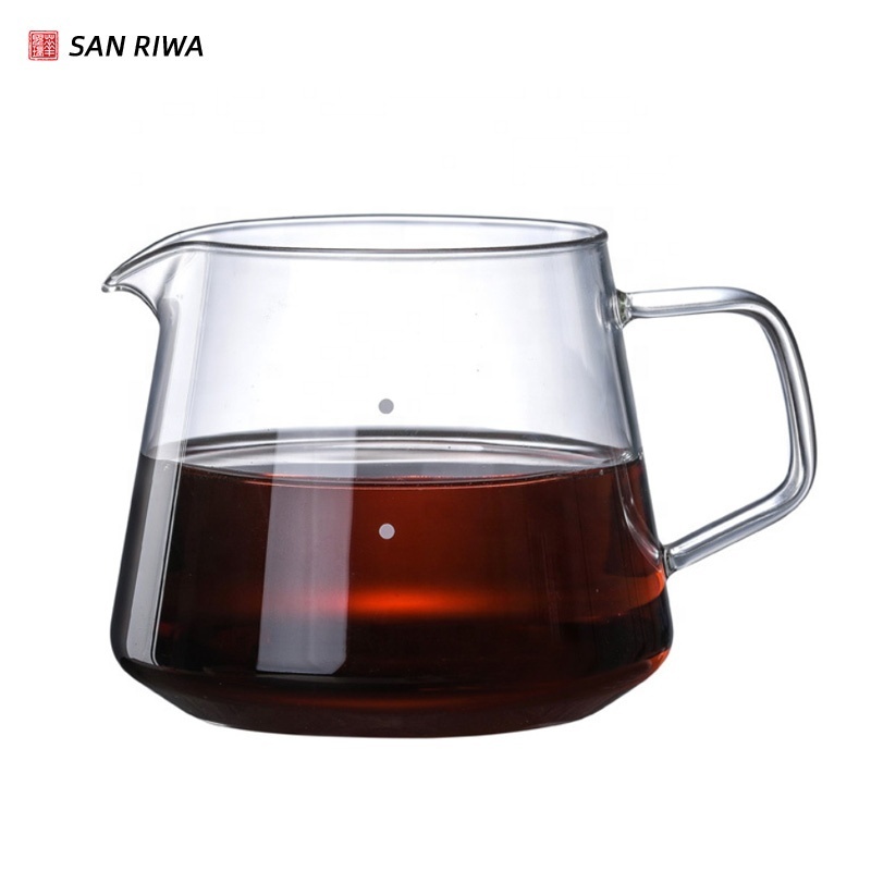 Wholesale Clear Range Coffee Server Standard Glass Coffee Carafe 400ml 600ml Coffee Tea Pot