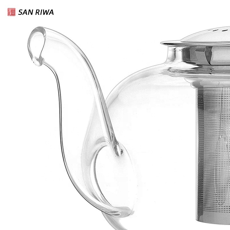 1000ml Glass Teapot with Removeable Infuser, Stovetop Safe Tea Kettle, Blooming and Loose Leaf Tea Maker