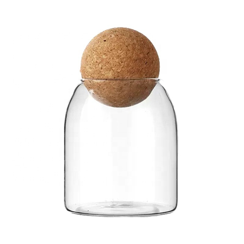 Hot Sale Decorative Matches Glass Jar Apothecary Decorative Glass Bottle Glass Storage Jar with Ball Cork Lid for Kitchen