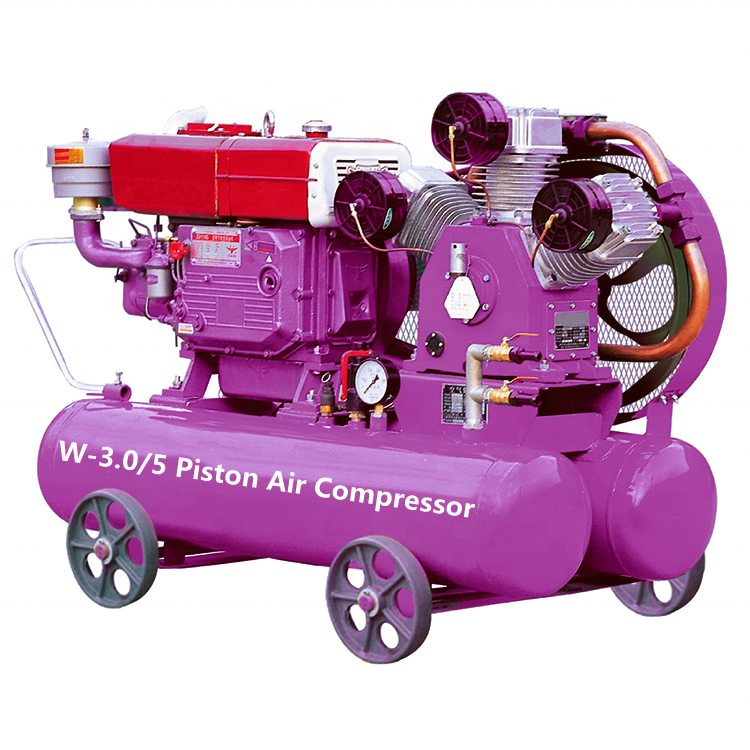 Cheap price W3.0/5 piston air compressor mining 5bar portable industrial diesel air compressor