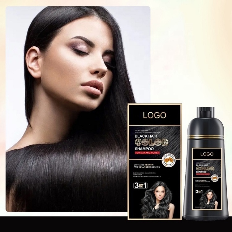 High Quality Ammonia And PPD Free Black Hair Color Shampoo Private Label