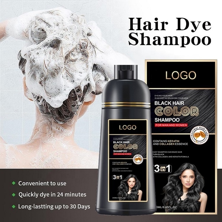 High Quality Ammonia And PPD Free Black Hair Color Shampoo Private Label