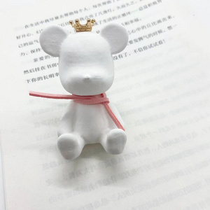 White lovely ceramic teddy bear shaped car vent clamp air freshener essential oil diffuser car interior accessories