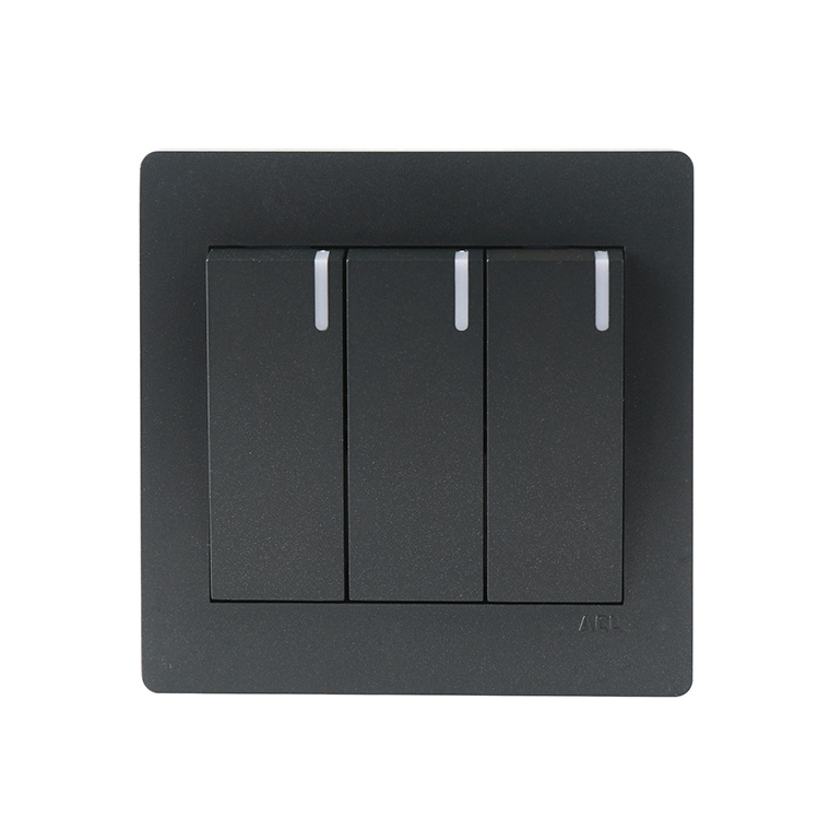 Sanshe Light Switches Pc Plate Electrical UK Standard British Type Electric Power 1/2 Way 1/2/3/4 Gang Push Button Wall Switch