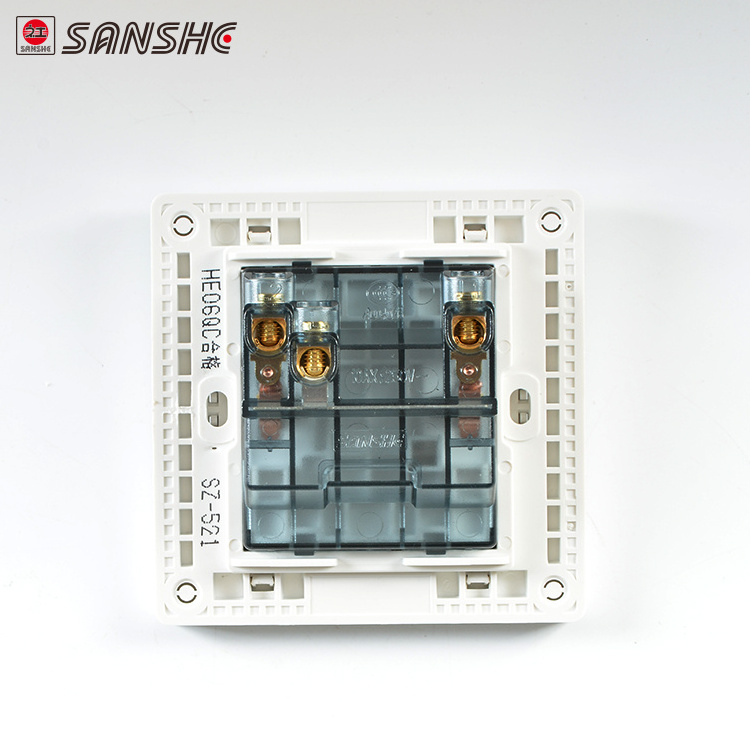 SANSHE manufacturers customized White 2 gang 1 way electric  switches  for home