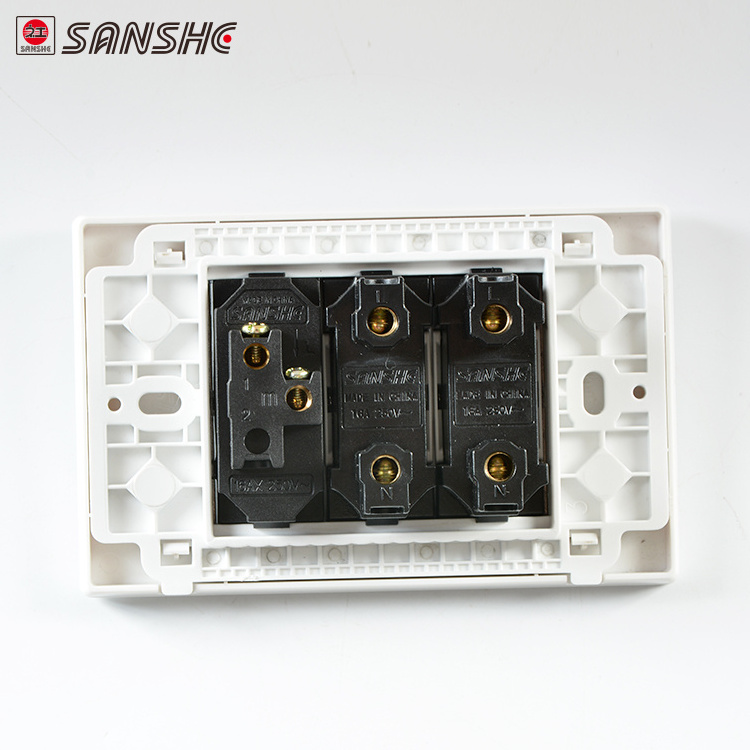 SANSHE low price 16a electrical switched socket 1 gang switch 4 pin multi socket