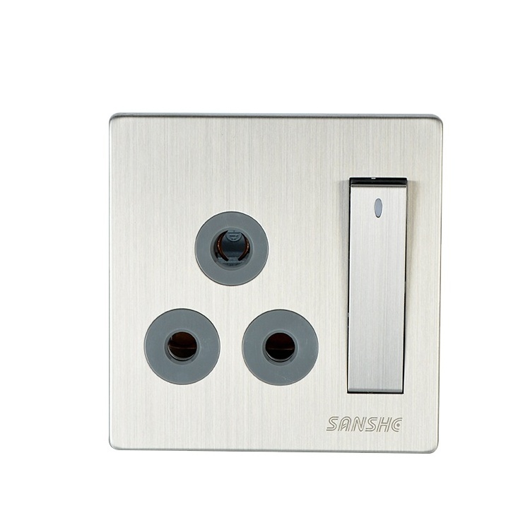 SANSHE stainless steel metal clad light switches luxury switch and socket