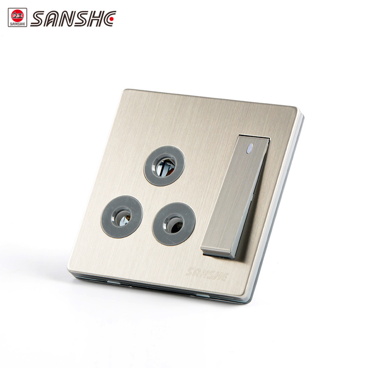 SANSHE stainless steel metal clad light switches luxury switch and socket