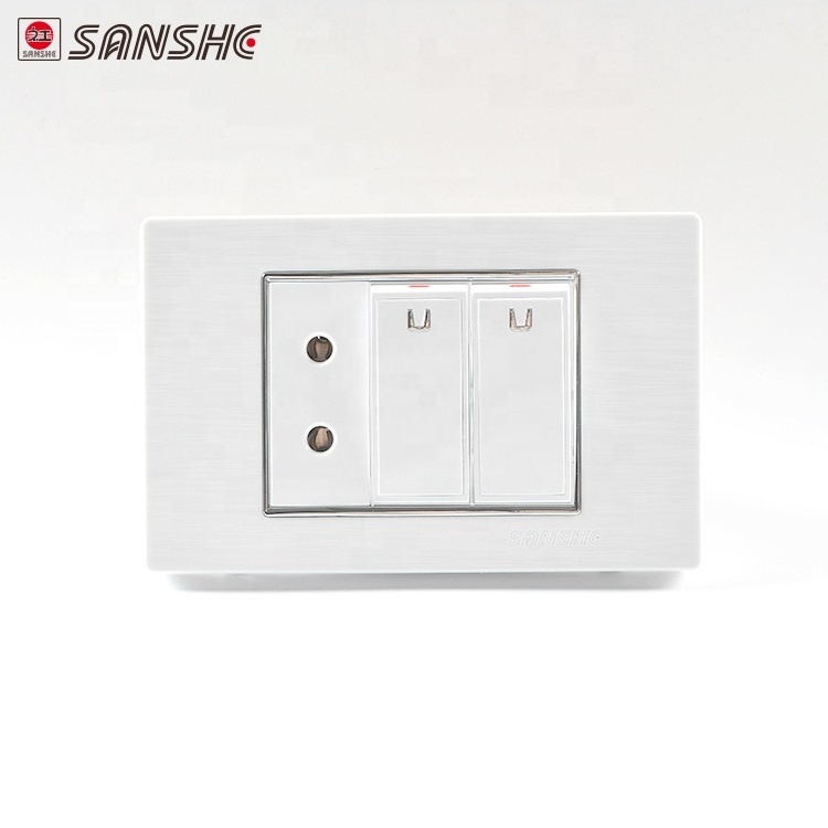 SANSHE low price 16a electrical switched socket 1 gang switch 4 pin multi socket