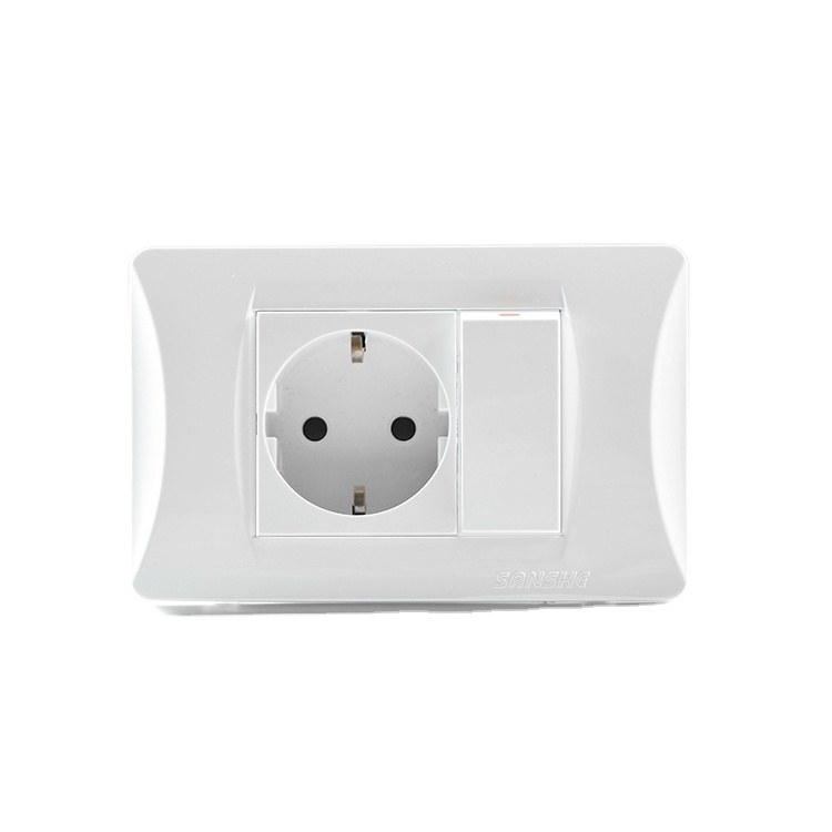 Europe Manufacturers High quality Electric wall switch socket german schuko type recessed Russian socket