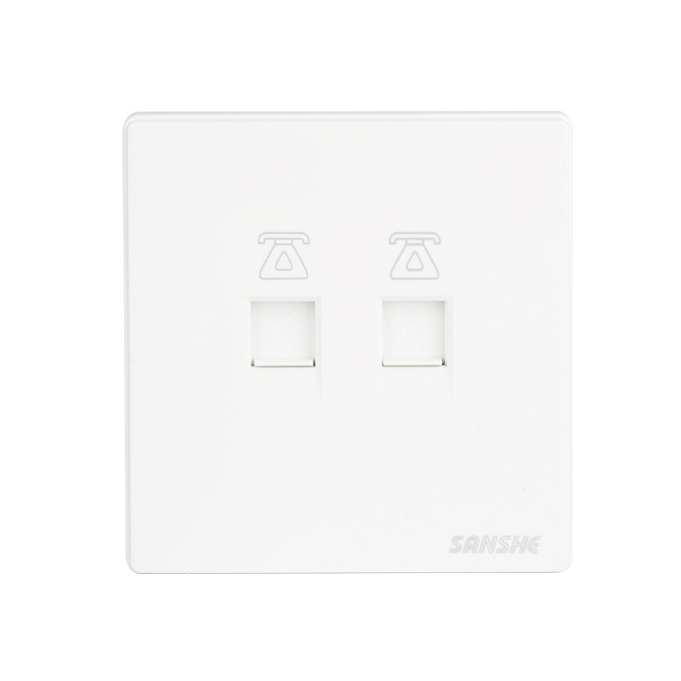 SANSHE S8 86 type white PC plastic electric wall electric light switch socket blank plate cover