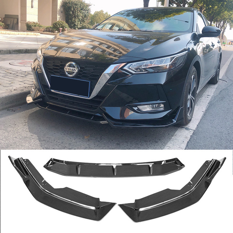 Suitable for Nissan Sentra front shovel body kit spoiler 2020-2021 Sylphy ABS front lip  spoiler bumper diffuser