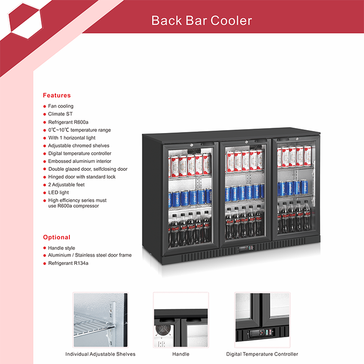 High Quality Mini Multi Doors Beer Fridge Display Beverage Showcase Back Bar Cooler Refrigerator