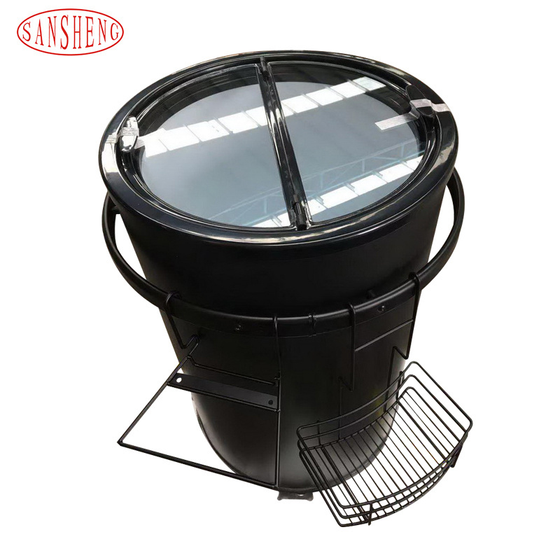 40l Show Case Fridge Glass Lid Door Beverage Barrel Cooler Display Fridge