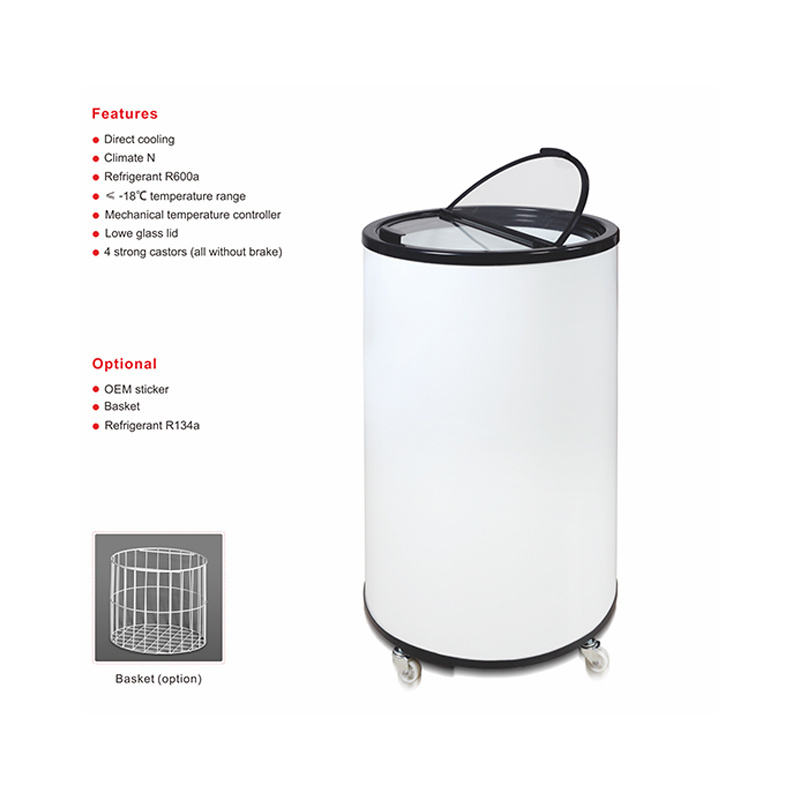 Electric Round Barrel Beverage Cooler With Wheels Energy Drink Refrigerators Fridge Freezer