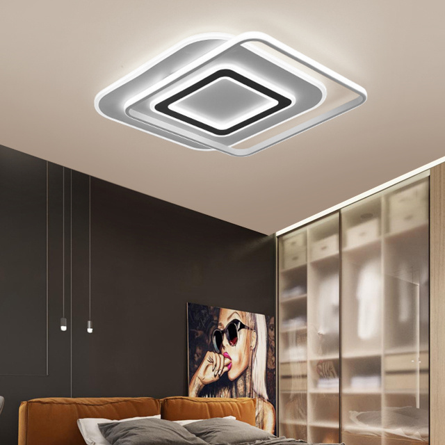 Hot Selling Ceiling Light Fixture Living Room Hanging Lighting Dimmable 3000K-6500K Iron Frame Acrylic Led Ceiling Light